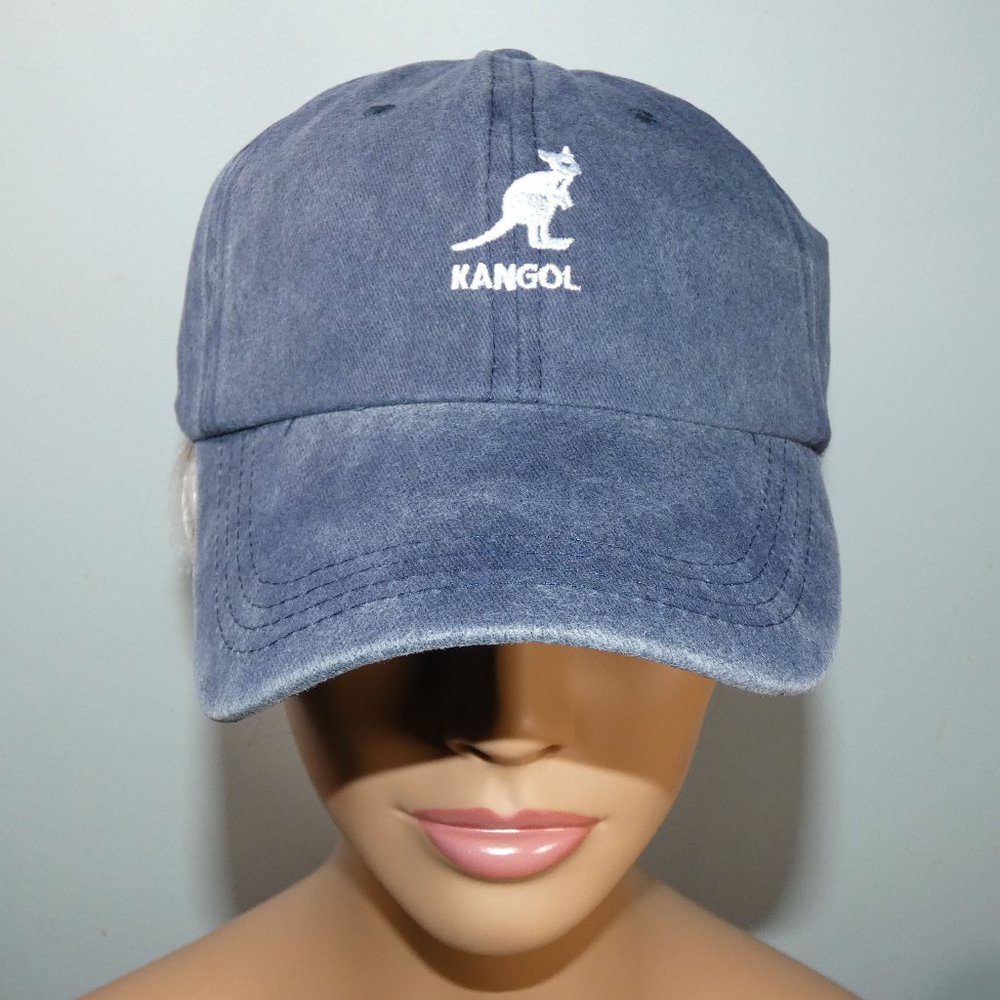 NiB Fashionable Kangol Adjustable Cotton Baseball-style Cap Hat Washed Blue